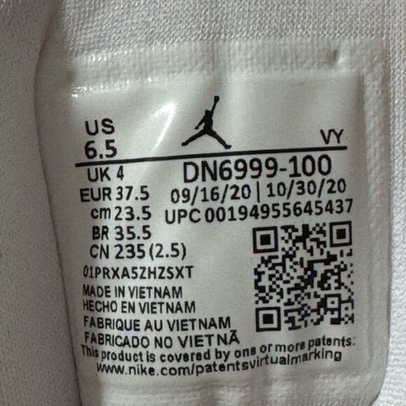 Nike Air Jordan 1 Low Stylish White Sneakers Male Men Boy Size 5/Woman 6.5 - Picture 11 of 13